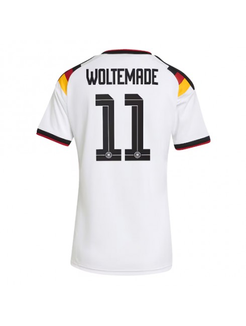 Deutschland Nick Woltemade #11 Heimtrikot für Frauen WM 2026 Kurzarm Deutschland Nick Woltemade #11 Heimtrikot für Frauen WM 2026 Kurzarm